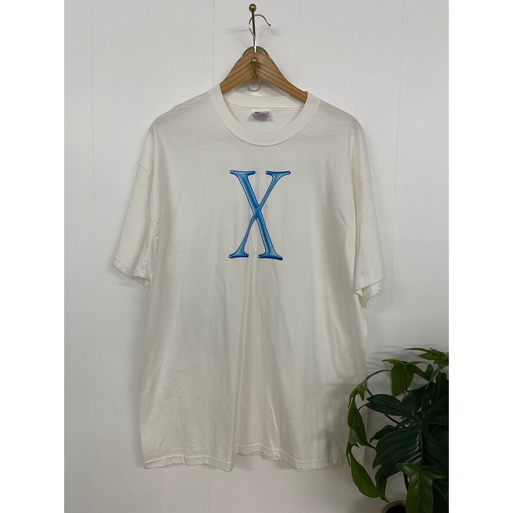 Vintage Apple Mac OS X The Power of Ten Promo T-Shirt Hanes Beefy-T White XL